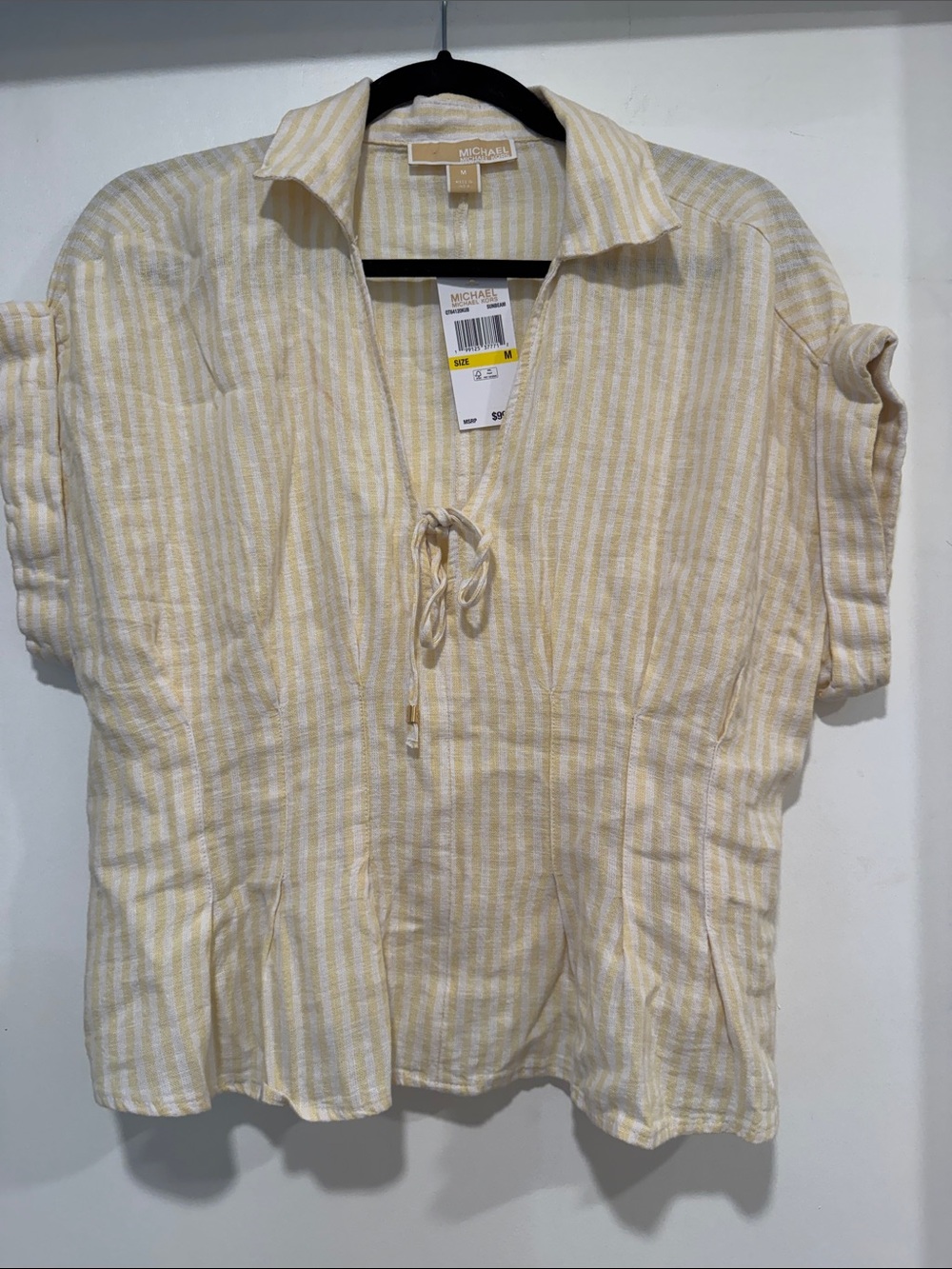 NWT MICHAEL Michael Kors Linen Button-Front Shirt